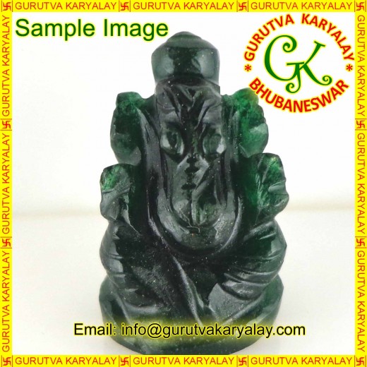 Jade Ganesha 1" Inch Panna Ganesh
